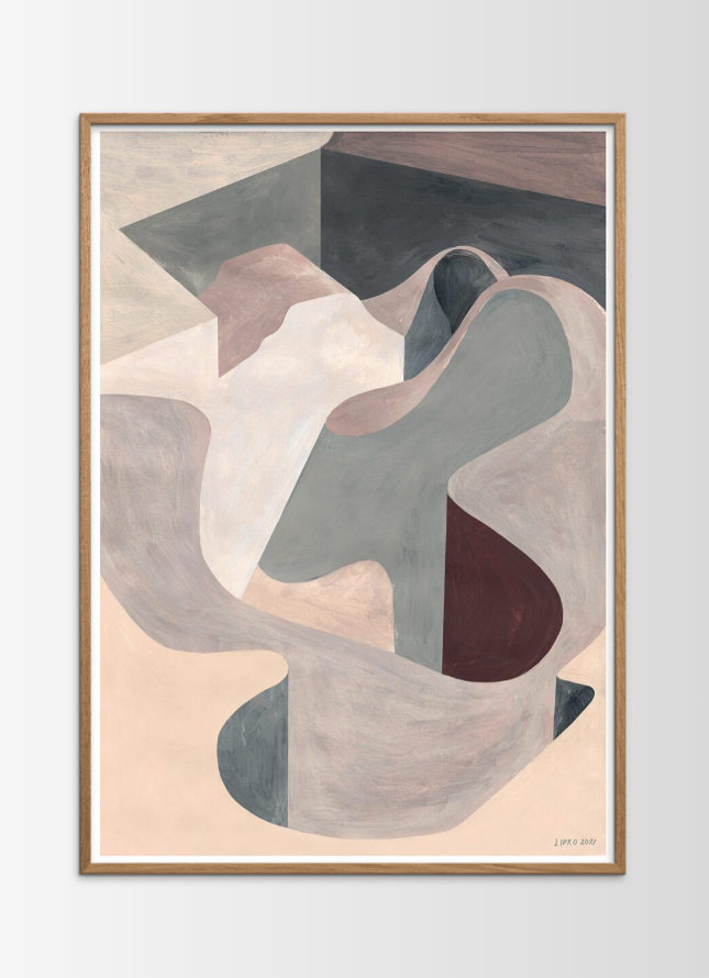 Empty skatepark 02 Poster incl. eiken kader (50x70cm)