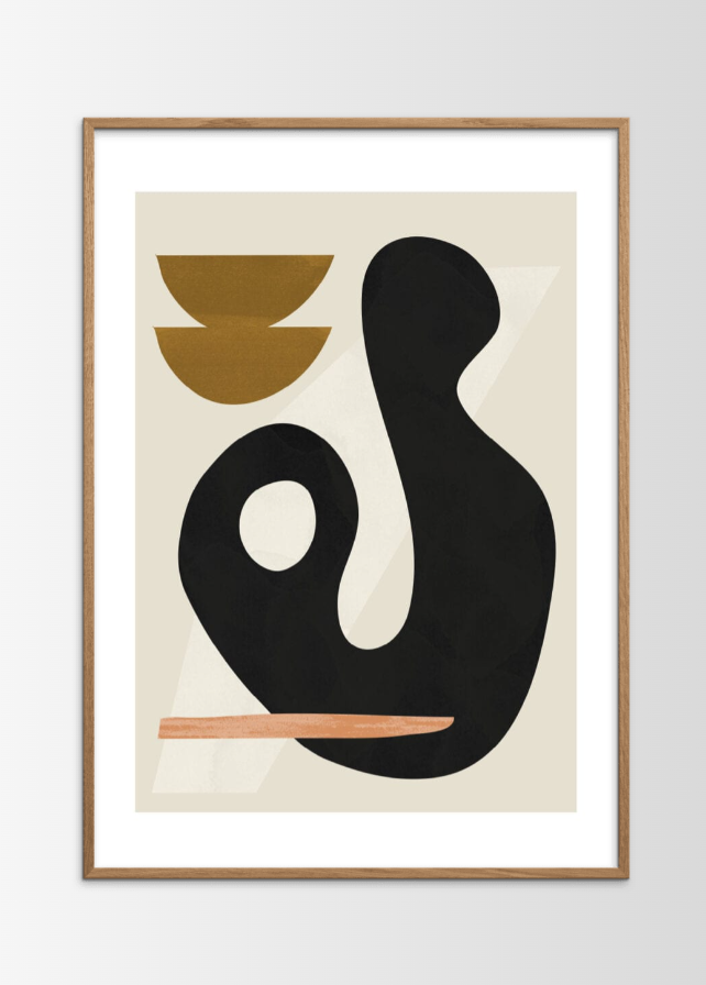 Sculptural 01 Poster incl. oak frame (70x100cm) TEMPLATE