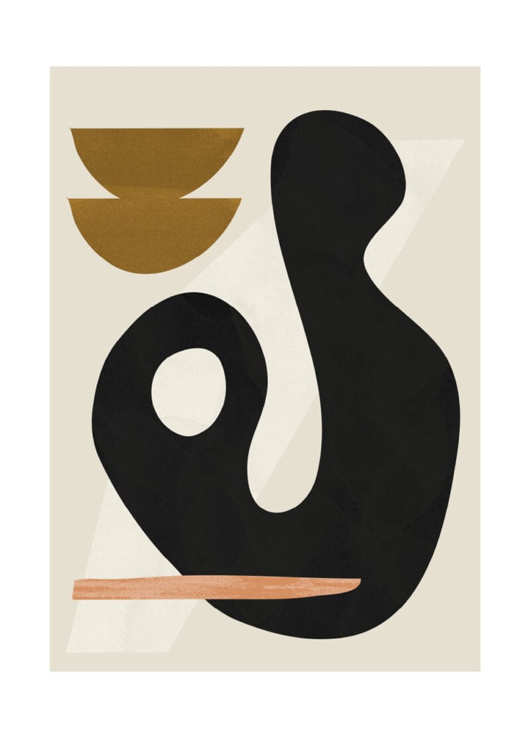 Sculptural 01 Poster incl. oak frame (70x100cm)