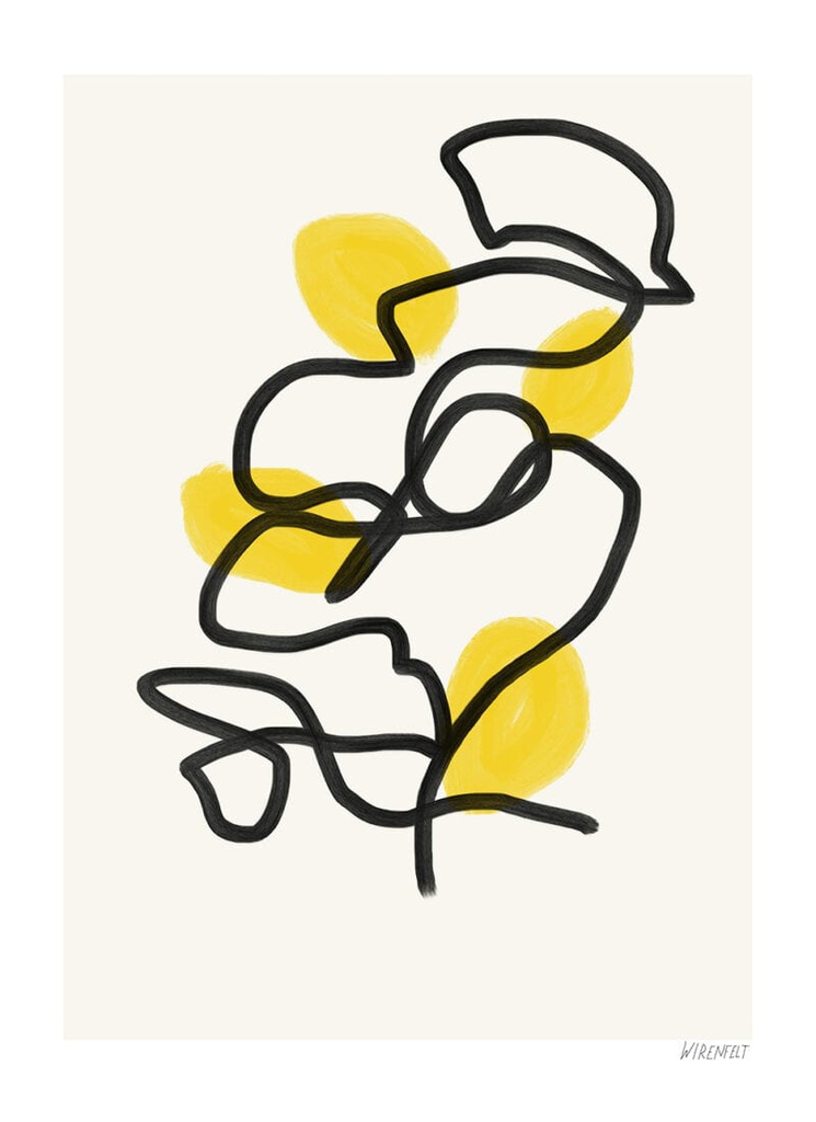 Lemons Poster incl. oak frame (50x70cm)