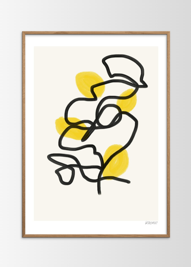 Poster Lemons incl. cadre en chêne (50x70cm)