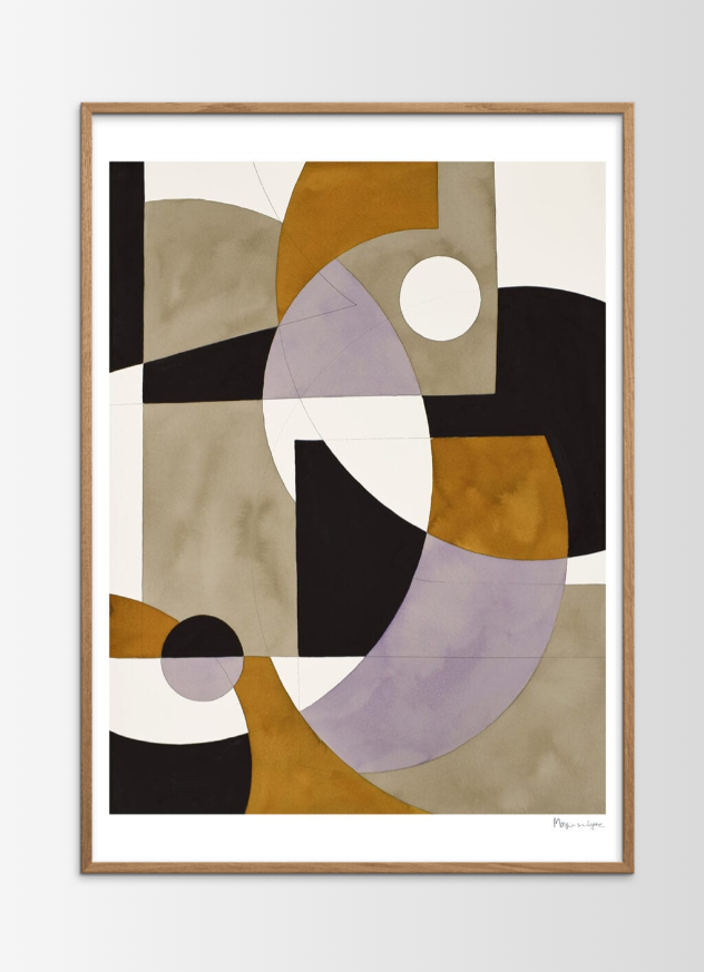 Poster Composition 02 incl. cadre en chêne (50x70cm)