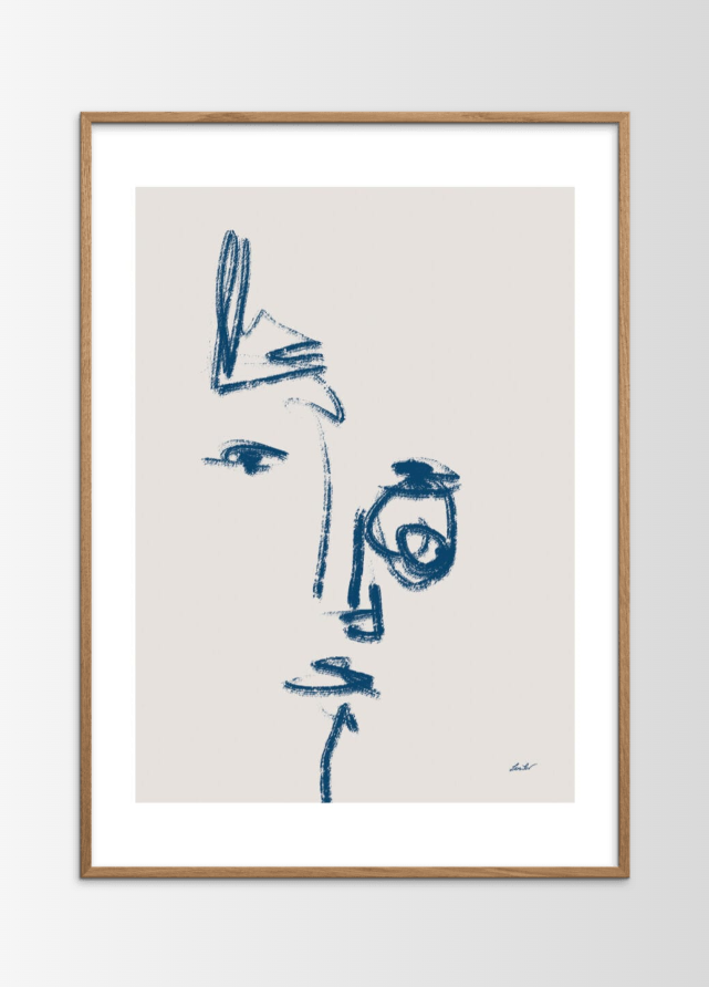 Tres de Cinco Poster incl. oak frame (30x40cm) 