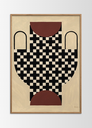 Vase with cross pattern Poster incl. oak frame (30x40cm)