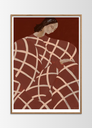 Waiting at Art et Métiers Poster incl. oak frame (50x70cm)