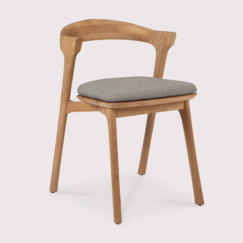 Set of 2 Bok outdoor dining chairs with cushions (Mocha)
