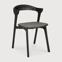 Bok black dining chair with grey upholstery