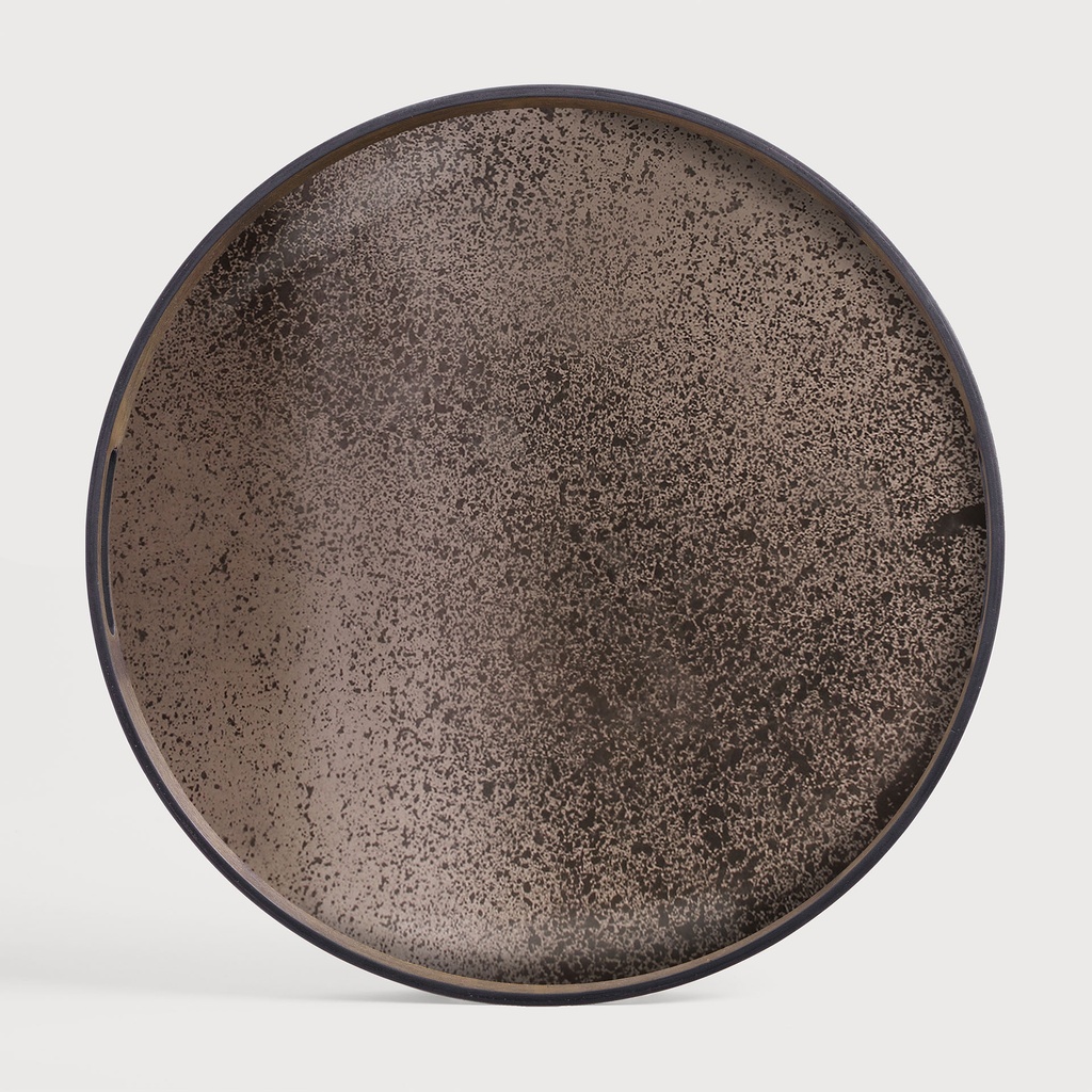 Bronze mirror tray - round